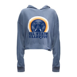 Cal State Fullerton Tusks Up Cropped Hoodie - Slate Blue